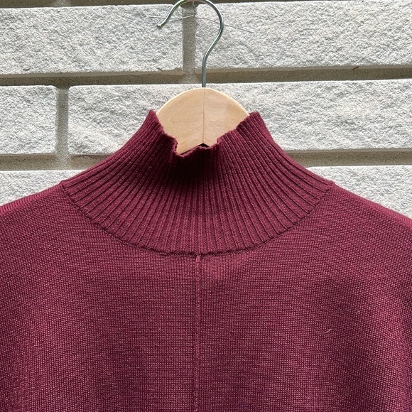 Spanner Burgundy/Wine Mock Neck Knit Sweater S - Picture 2 of 9